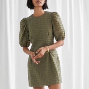& other stories puff sleeve mini dress